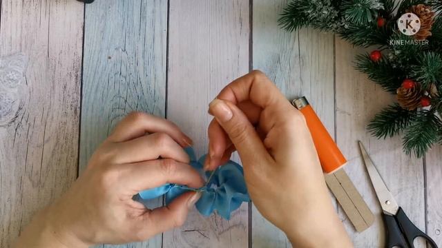 Теперь мои любимые! Пышные зимние бантики из лент и кружева/новинки канзаши 2021/kanzashi/diy/мк смотреть онлайн