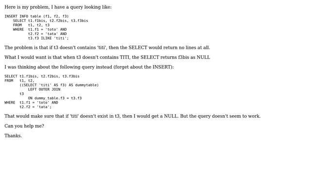 DevOps & SysAdmins: PostGreSQL: outer join with a constant instead of a table смотреть онлайн