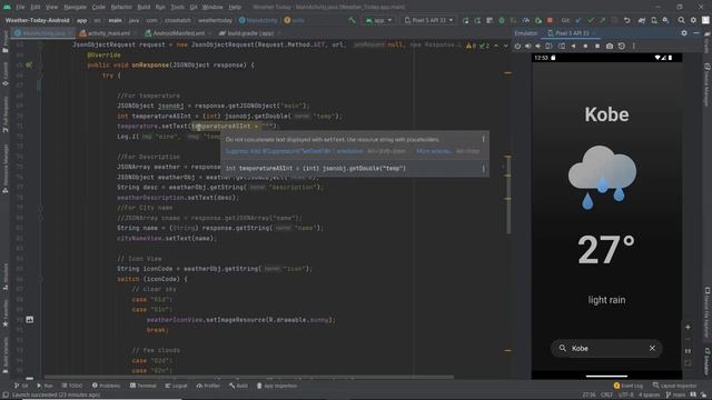 Weather Today Mobile App | Android Studio | Java смотреть онлайн