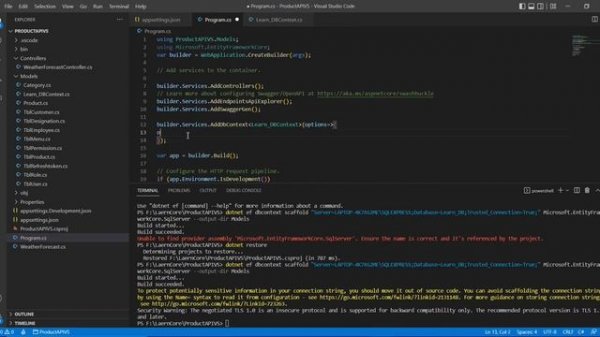 Dot NET Core Web API using VS Code (Entity Framework DB First + CRUD Actions + Testing with Swagger