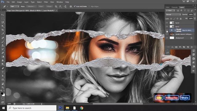 How to make Torn Paper Effect in Photoshop смотреть онлайн