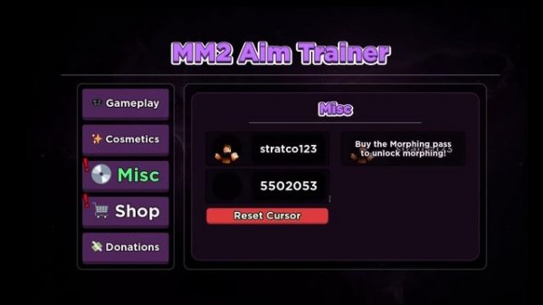 Trying cursor codes in mm2 aim trainer!