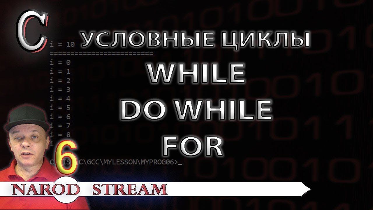 Программирование на C. Урок 6. Условные циклы while, do while, for смотреть онлайн