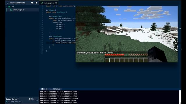 How to code Minecraft event handlers (playing with lightning!) смотреть онлайн