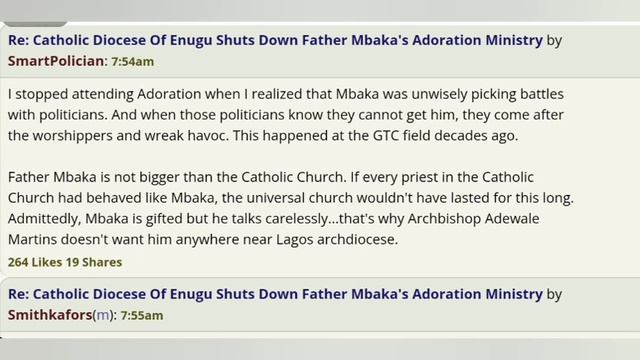 Nigerians Finally React to C'ATH0LlC CH'URCH Sh'uting Down Fr Mbaka's Ministry смотреть онлайн