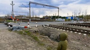ЖД переезд. Русские поезда. Russian trains