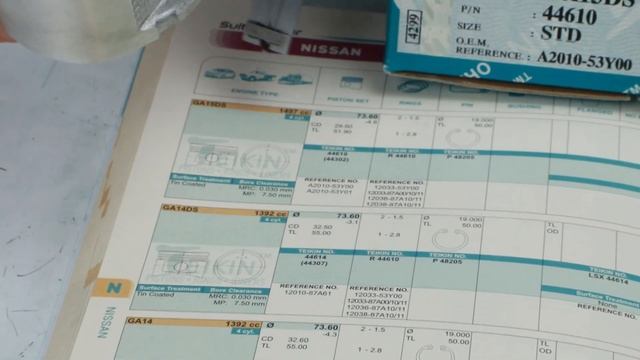GA15DS (1.5L) Nissan поршни Teikin 44610STD смотреть онлайн