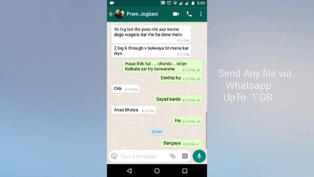 How to Send Any BIG File upto 1GB from Whatsapp : Android App смотреть онлайн