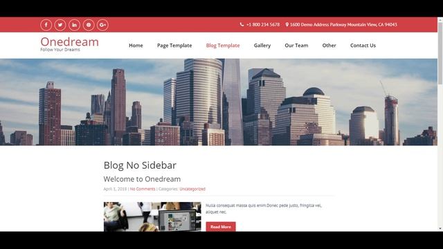 Feature And Functionality of OneDream Corporate WordPress Theme смотреть онлайн