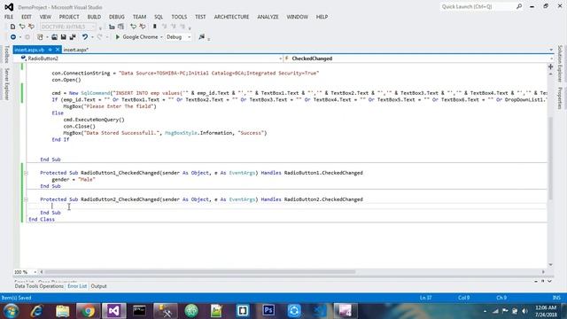 how to insert radio button value into database in ASP.NET смотреть онлайн