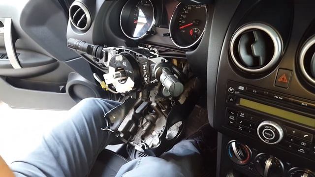How to remove and install ribbon cable Nissan Qashqai (J10) 2010 y. (CLOCK SPRING SWITCH ) PART2 смотреть онлайн