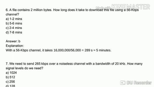 PG TRB CS - BANDWIDTH AND DATA TRANSFER RATE MCQ смотреть онлайн