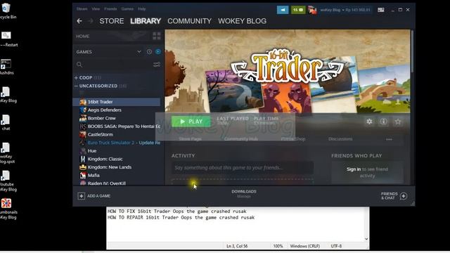 CARA MENGATASI 16bit Trader Oops the game crashed rusak смотреть онлайн