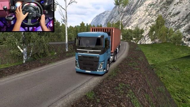 Dangerous Road Volvo FH 420 | Euro Truck Simulator2 | Thrustmaster T300RS  | Steering Wheel Gamepla