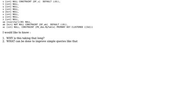 Databases: SQL Server - how can a select be so slow (2 Solutions!!) смотреть онлайн