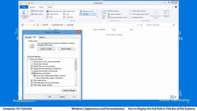 How to Display the Full Path in Title Bar of File Explorer смотреть онлайн