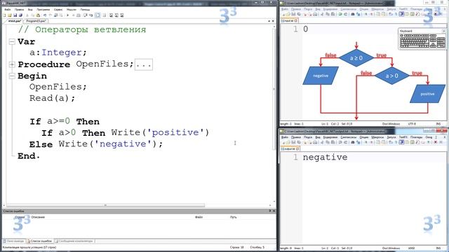 Pascal. Операторы ветвления смотреть онлайн