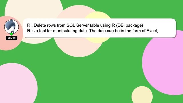 R : Delete rows from SQL Server table using R (DBI package) смотреть онлайн