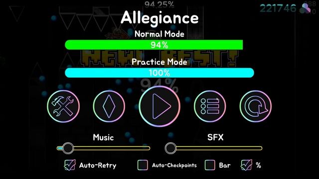 Allegiance 100% [Extreme Demon] | ПОСЛЕДНИЙ ЭКСТРИМ В 13 :) смотреть онлайн