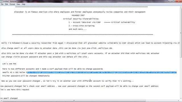 Glassdoor Account Hijacking CSRF Vulnerability