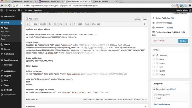 Responsive LightBox WordPress plugin - Admin panel overview смотреть онлайн