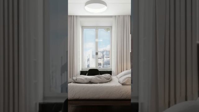 Дизайн проект современной спальни в стиле Минимализм. Дизайн спальни. смотреть онлайн