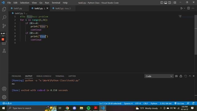 The Famous FizzBuzz Problem with Python For Loop смотреть онлайн