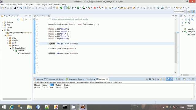 ArrayList Part 4 - Sorting ArrayList смотреть онлайн