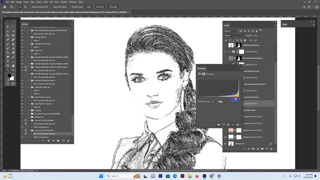 Easy Line Art Photoshop Tutorial смотреть онлайн