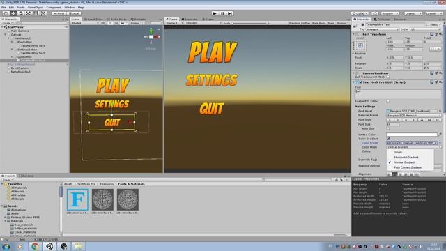 Анимированное меню в Unity (TextMeshPro) смотреть онлайн