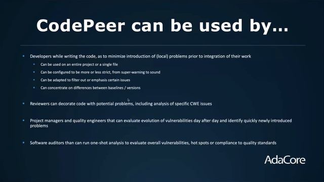 CodePeer Webinar Demonstration — Advanced Static Analysis For Ada