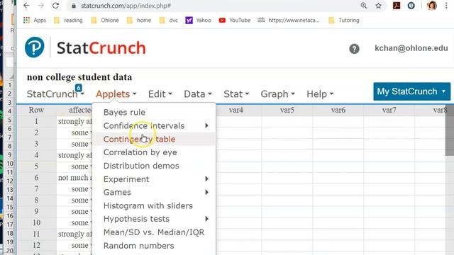 Summarize Math 159 stat project categorical data by Statcrunch смотреть онлайн