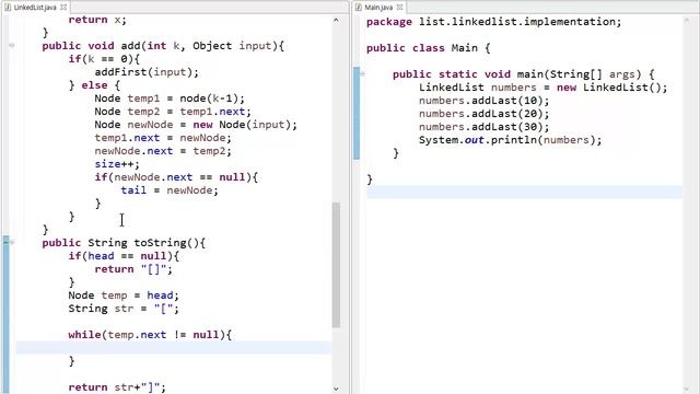 LinkedList - java 구현 6 : toString смотреть онлайн