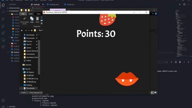 Strawberry Catcher - My first Python game using Pygame library смотреть онлайн