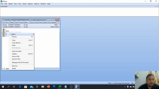 Tutorial Transformasi Data ke bentuk Log dan LN dengan Eviews смотреть онлайн