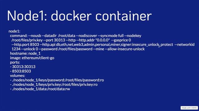 how to build Ethereum private network with docker and without bootnode. смотреть онлайн