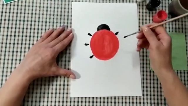 Рисуем с детьми гуашью | Как нарисовать божью коровку красками | Рисование для детей смотреть онлайн