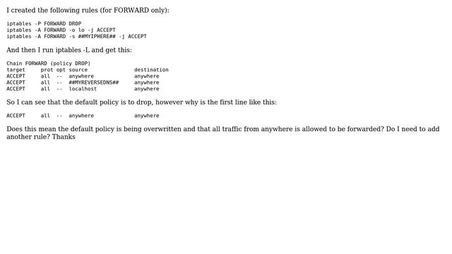 drop iptables chain forward смотреть онлайн