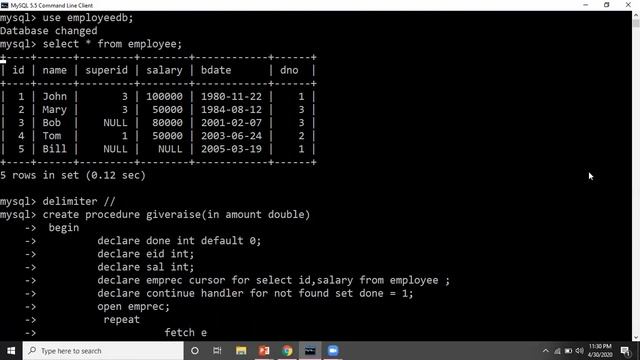 Solved Example Using Cursor (Part 2) in SQL (DBMS) смотреть онлайн