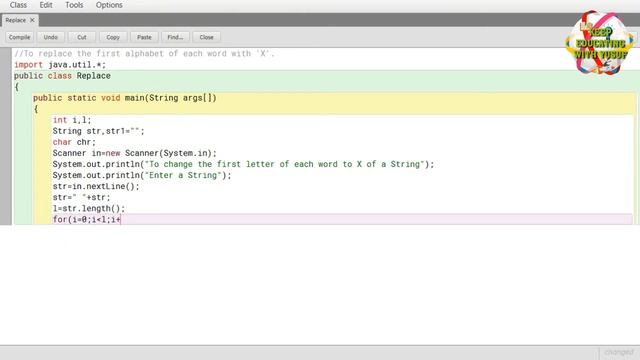 Java program to replace first letter of each word in a given sentence смотреть онлайн