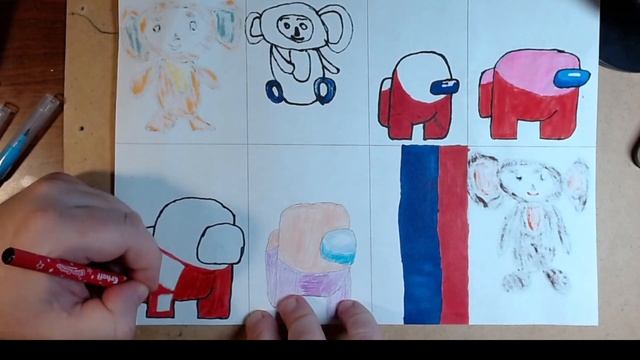 How to draw Among As in stages, easily draw Among As with ASMR felt tip pens смотреть онлайн