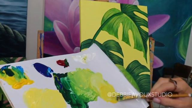 HOW TO PAINT TROPICAL PLANTS | Acrylics for Beginners | 3 of 3 смотреть онлайн