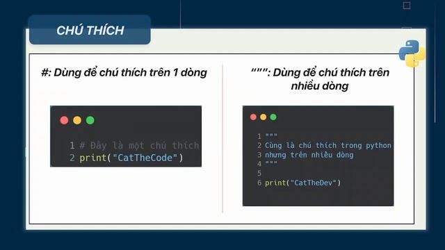 Python Basic | Bài 2: Câu lệnh print(), chú thích và BIẾN trong Python смотреть онлайн