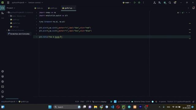 Sin & Cos graph in Python смотреть онлайн