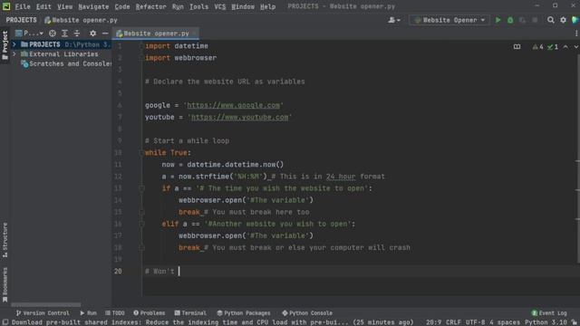 Make a Website opener that opens on time using Python. смотреть онлайн