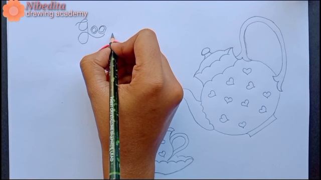 How to draw good morning picture || how to draw tea set смотреть онлайн