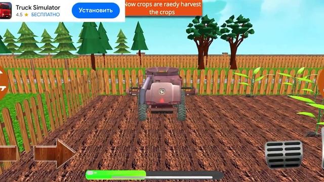 Трактор пашет поле Игра мультик для детей про Red Truck Cartoon Game for kids смотреть онлайн