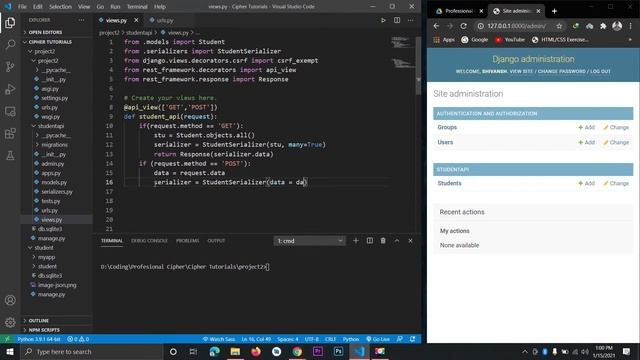 Performing CRUD Using Function Based API View | Django Rest Framework #7 смотреть онлайн