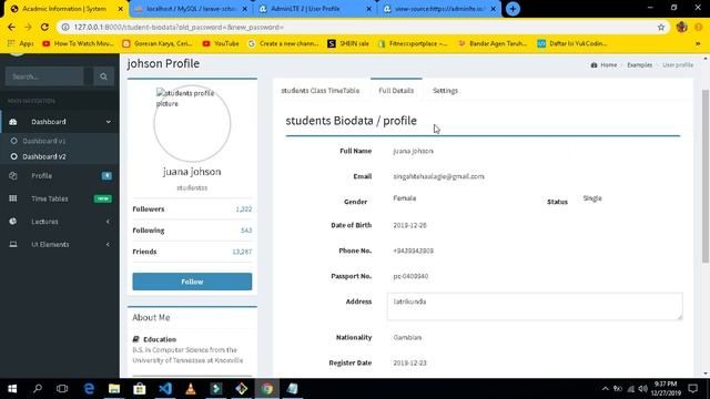 Laravel Student Information System Part 38 ( Student Change Password) Integrating AdminLte Template смотреть онлайн