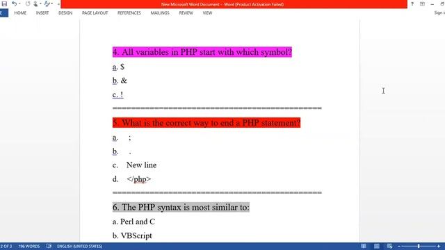 Simple PHP quiz for beginners. смотреть онлайн